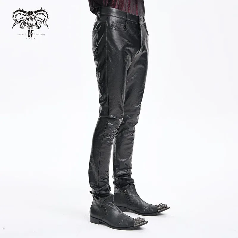 Gothic-Hose aus Kunstleder mit Knöpfen für Herren