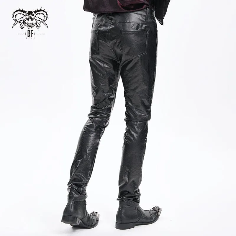 Gothic-Hose aus Kunstleder mit Knöpfen für Herren