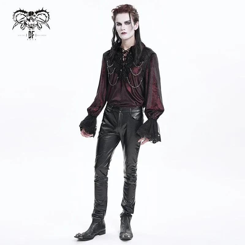 Gothic-Hose aus Kunstleder mit Knöpfen für Herren