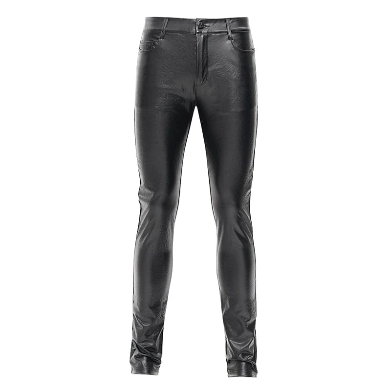 Gothic-Hose aus Kunstleder mit Knöpfen für Herren