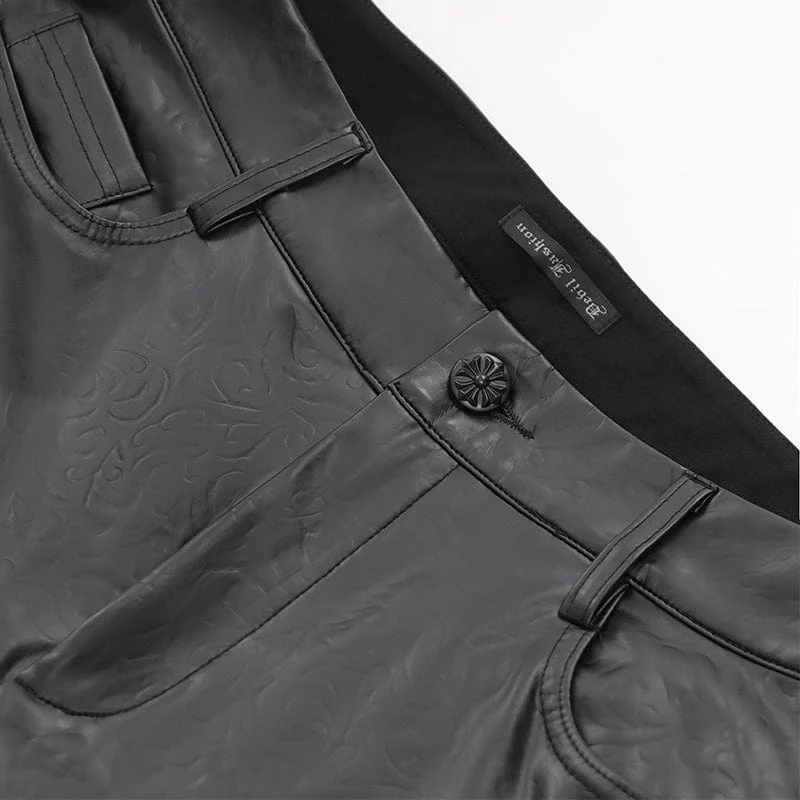Gothic-Hose aus Kunstleder mit Knöpfen für Herren
