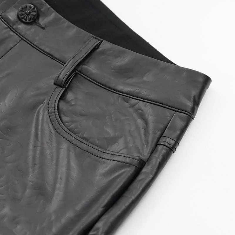 Gothic-Hose aus Kunstleder mit Knöpfen für Herren