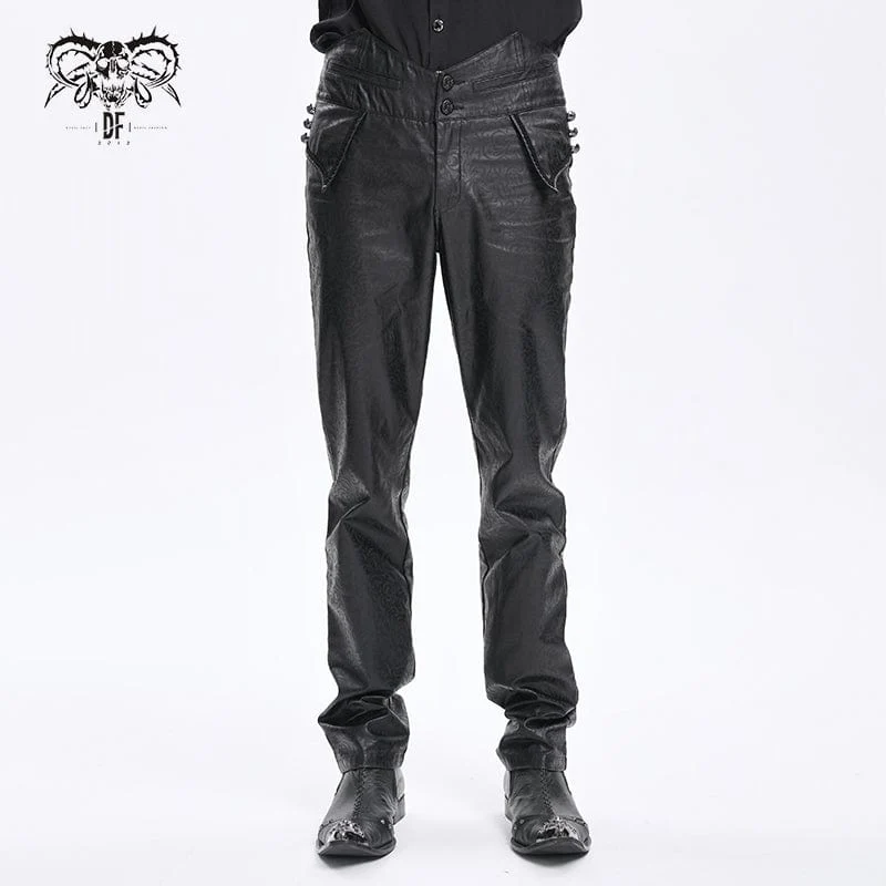 Gothic-Hose aus Kunstleder mit hoher Taille für Herren