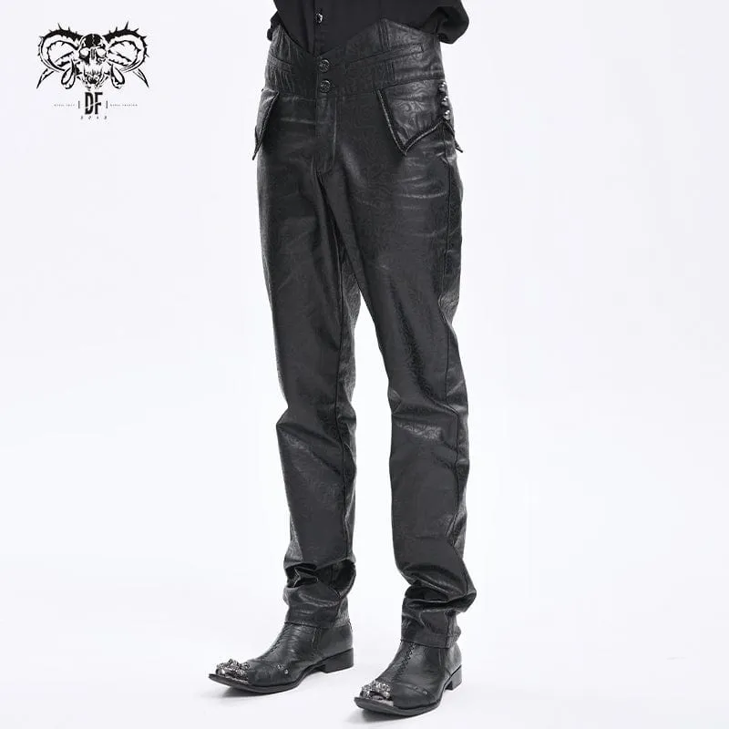 Gothic-Hose aus Kunstleder mit hoher Taille für Herren
