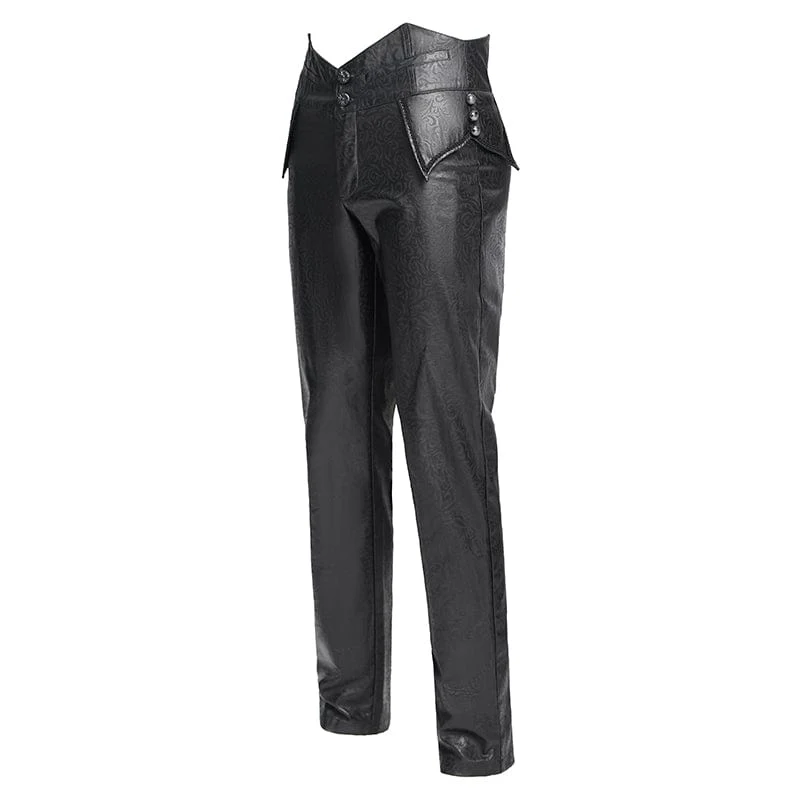Gothic-Hose aus Kunstleder mit hoher Taille für Herren