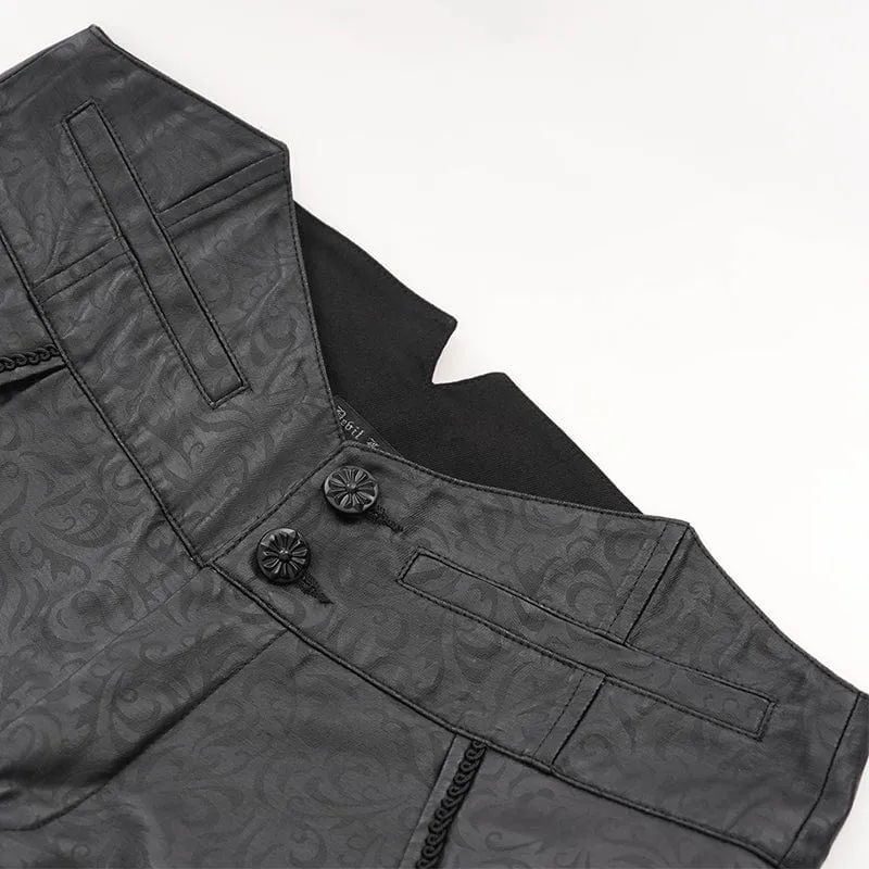 Gothic-Hose aus Kunstleder mit hoher Taille für Herren