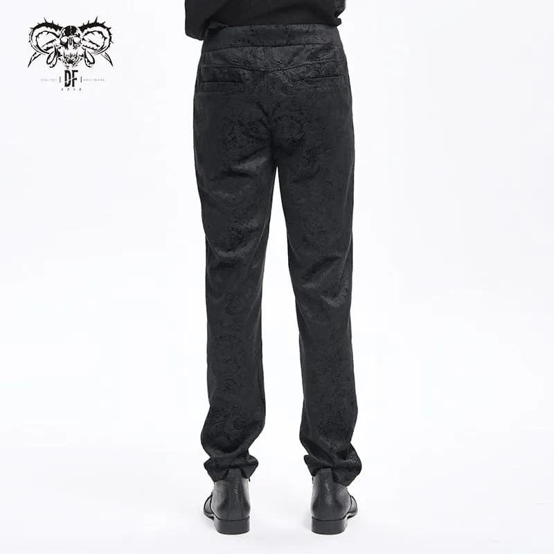Gothic-Hose mit Reißverschluss und Blumenmuster für Herren