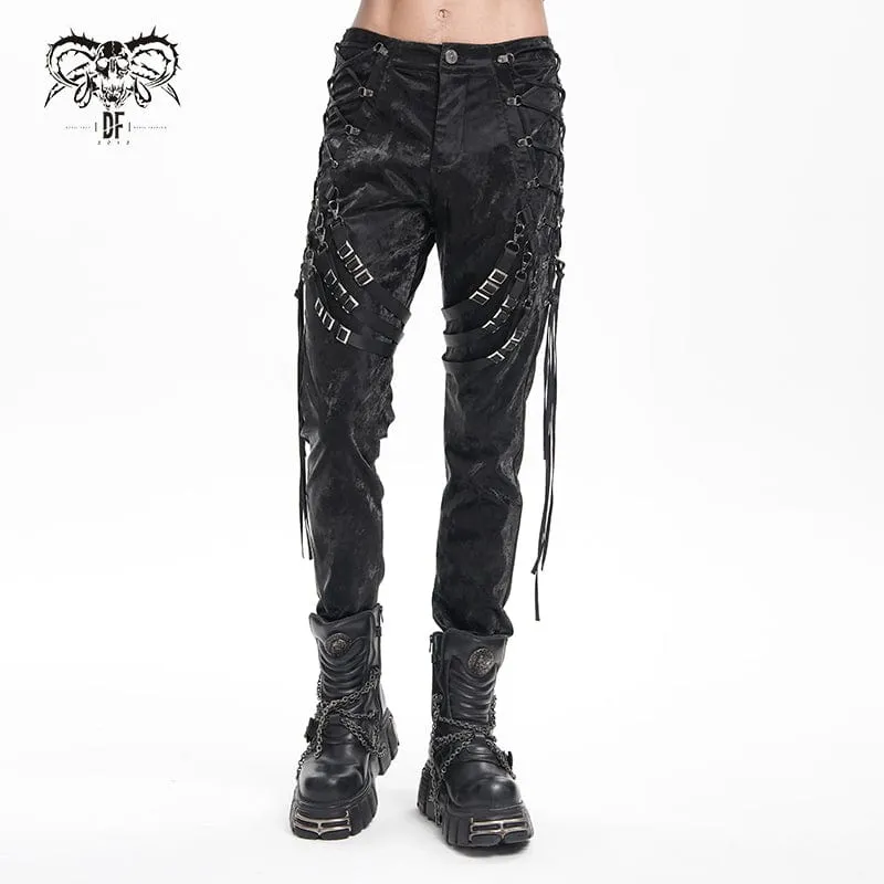 Gothic-Hose mit Spaghettiträgern zum Anschnallen für Herren