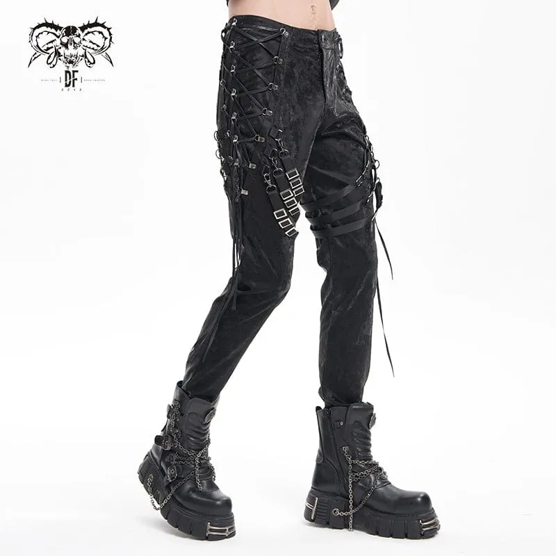Gothic-Hose mit Spaghettiträgern zum Anschnallen für Herren