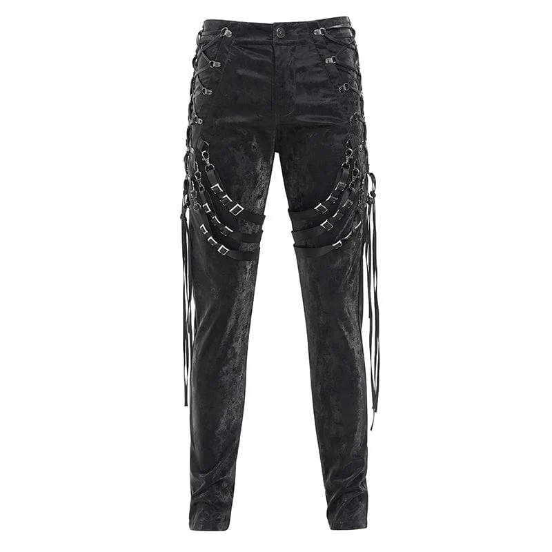 Gothic-Hose mit Spaghettiträgern zum Anschnallen für Herren