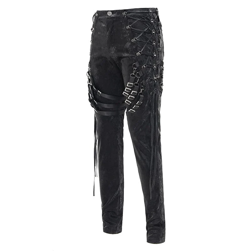 Gothic-Hose mit Spaghettiträgern zum Anschnallen für Herren