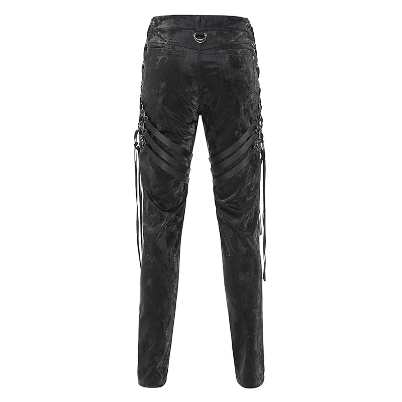 Gothic-Hose mit Spaghettiträgern zum Anschnallen für Herren