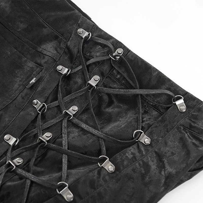 Gothic-Hose mit Spaghettiträgern zum Anschnallen für Herren