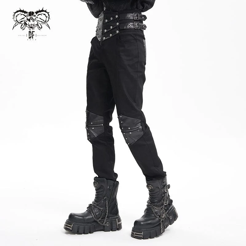 Gothic-Hose mit Schnallen und Nieten für Herren