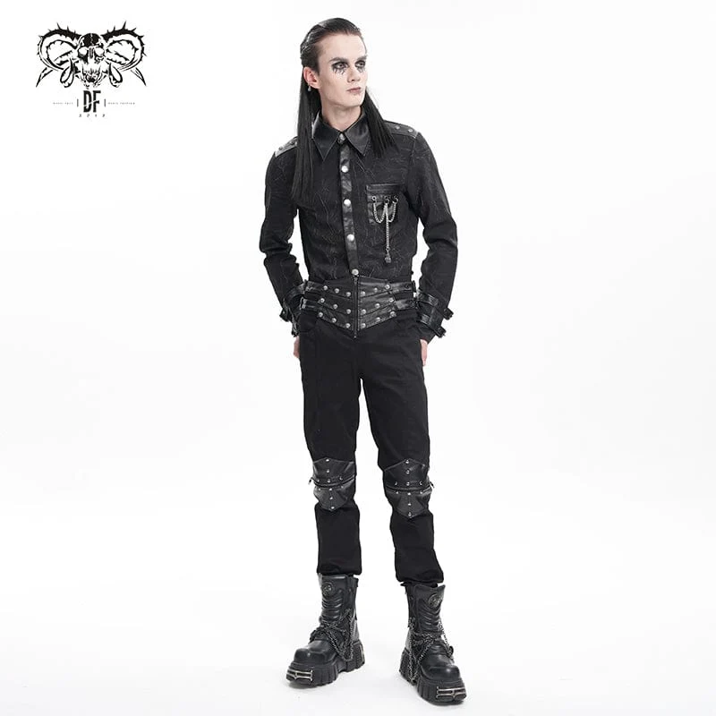 Gothic-Hose mit Schnallen und Nieten für Herren