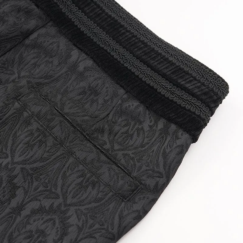 Herrenhose mit Reißverschluss und Blumenmuster im Gothic-Stil