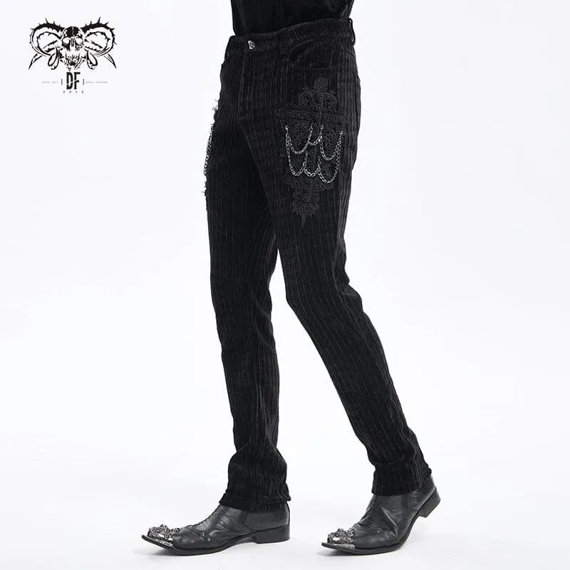 Gothic-Hose mit Ketten-Häkelmuster für Herren