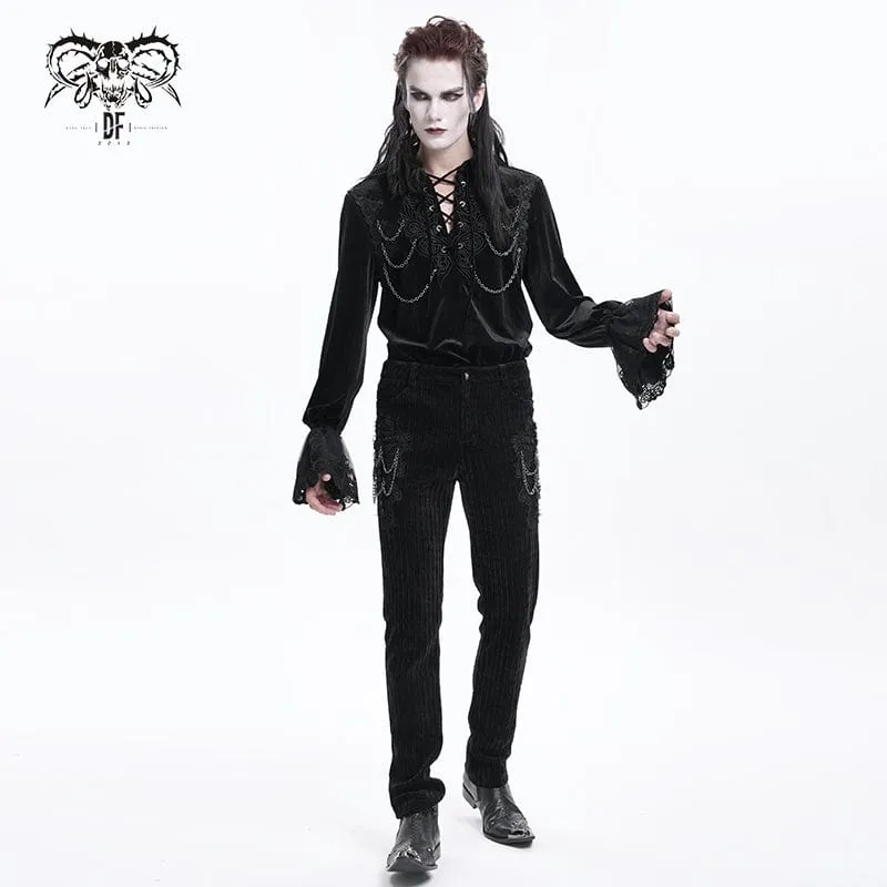 Gothic-Hose mit Ketten-Häkelmuster für Herren