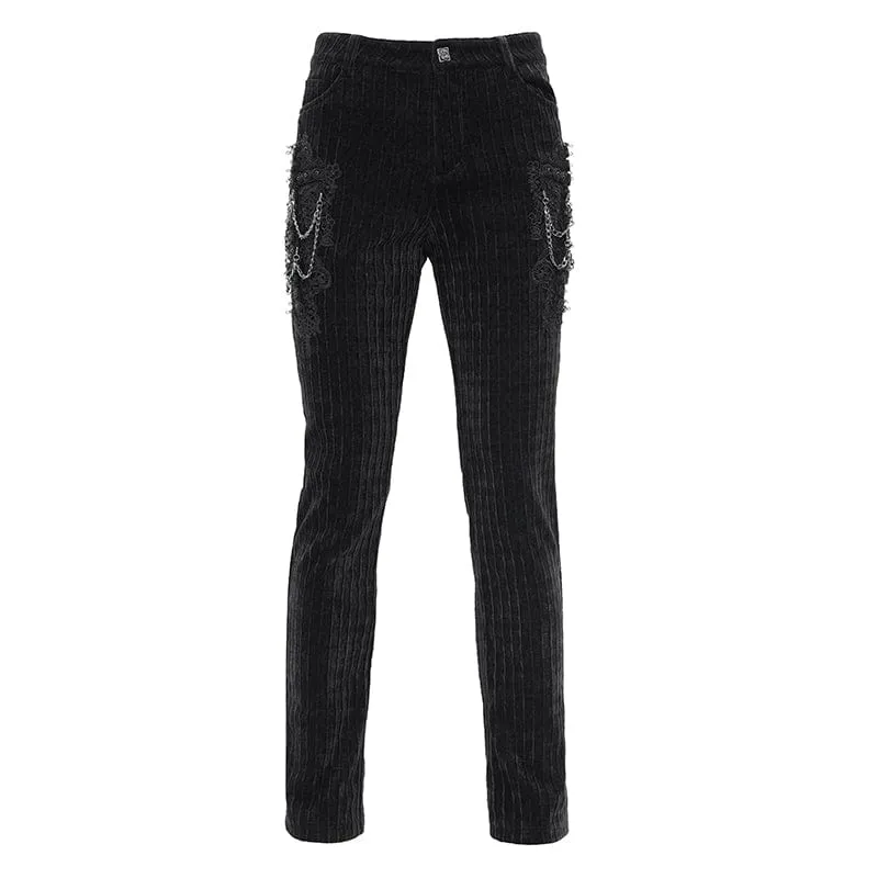 Gothic-Hose mit Ketten-Häkelmuster für Herren