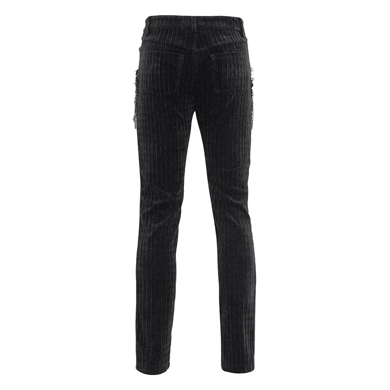 Gothic-Hose mit Ketten-Häkelmuster für Herren