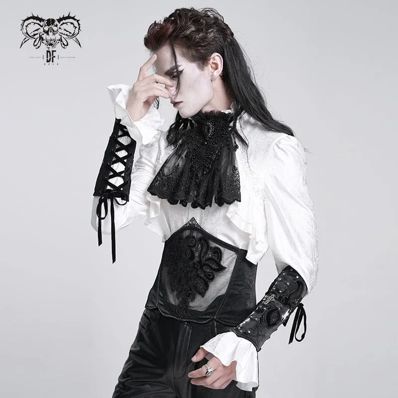 Gothic-Handschuhe mit Kreuz und Schnürung für Herren