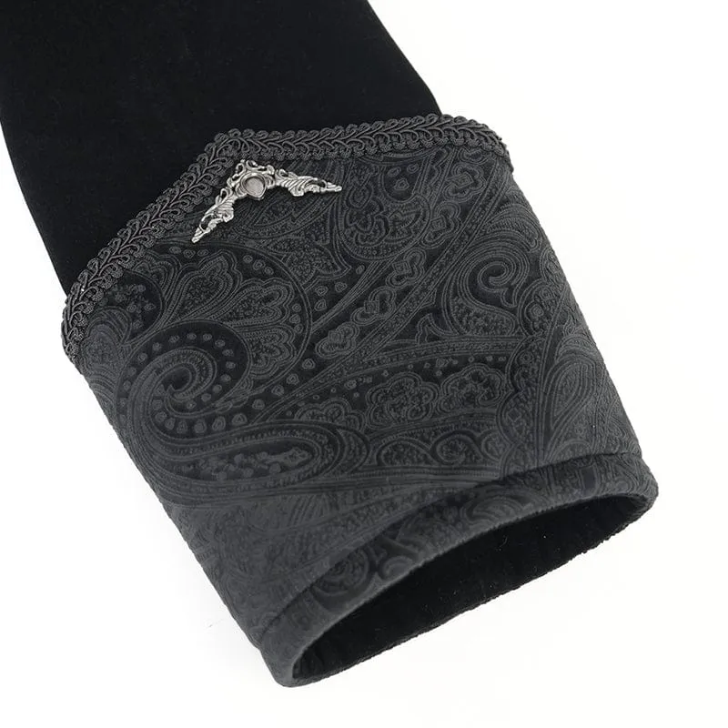 Gothic-Blumenjacke aus Samt mit Knöpfen für Herren