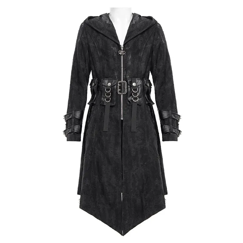 Gothic-Jacke mit Ösen und Kapuze für Herren