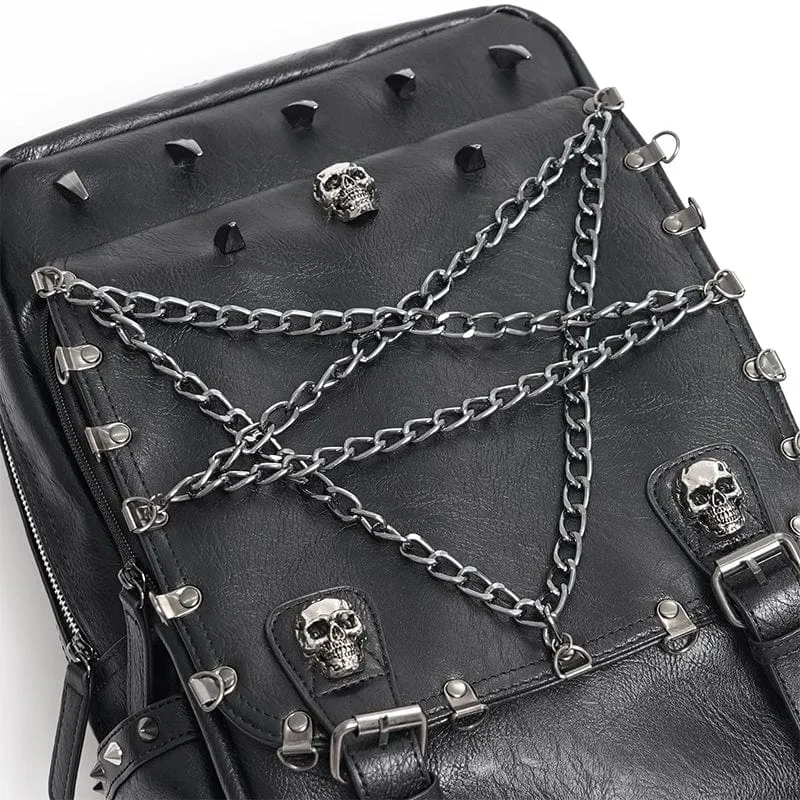 Gothic-Tasche mit Totenkopf-Motiv und Schnalle für Herren