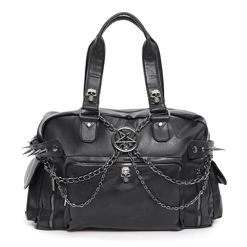 Gothic-Tasche mit Totenkopfnieten für Herren