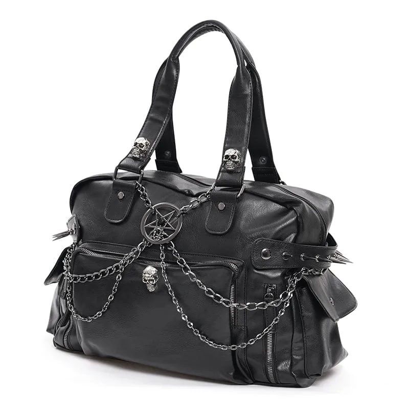 Gothic-Tasche mit Totenkopfnieten für Herren
