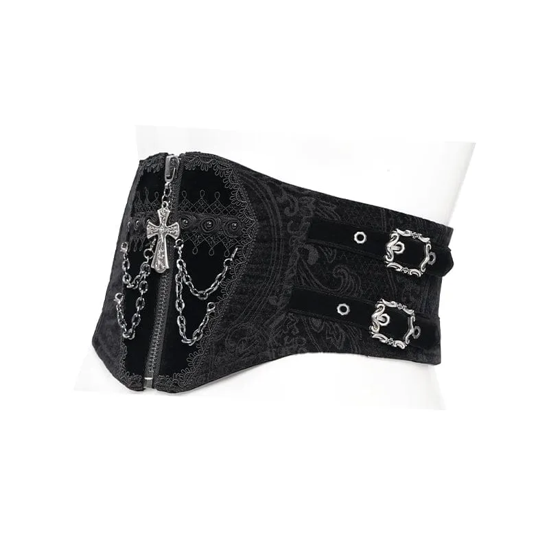 Gothic-Hüftgürtel mit Kreuzkette zum Anschnallen für Herren