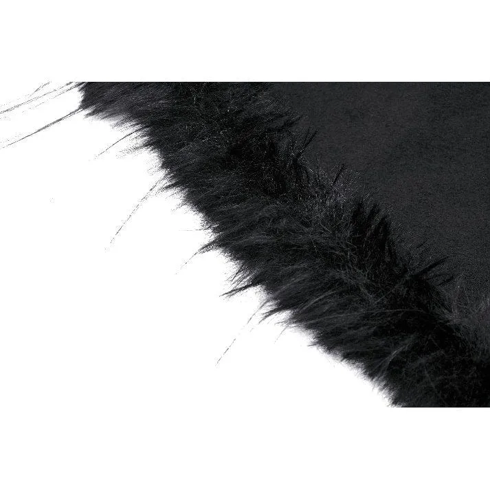 Gothic-Umhang aus Kunstpelz mit Kapuze für Damen