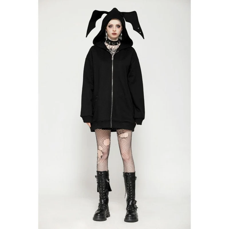 Punk Batwing Kapuzenjacke für Damen