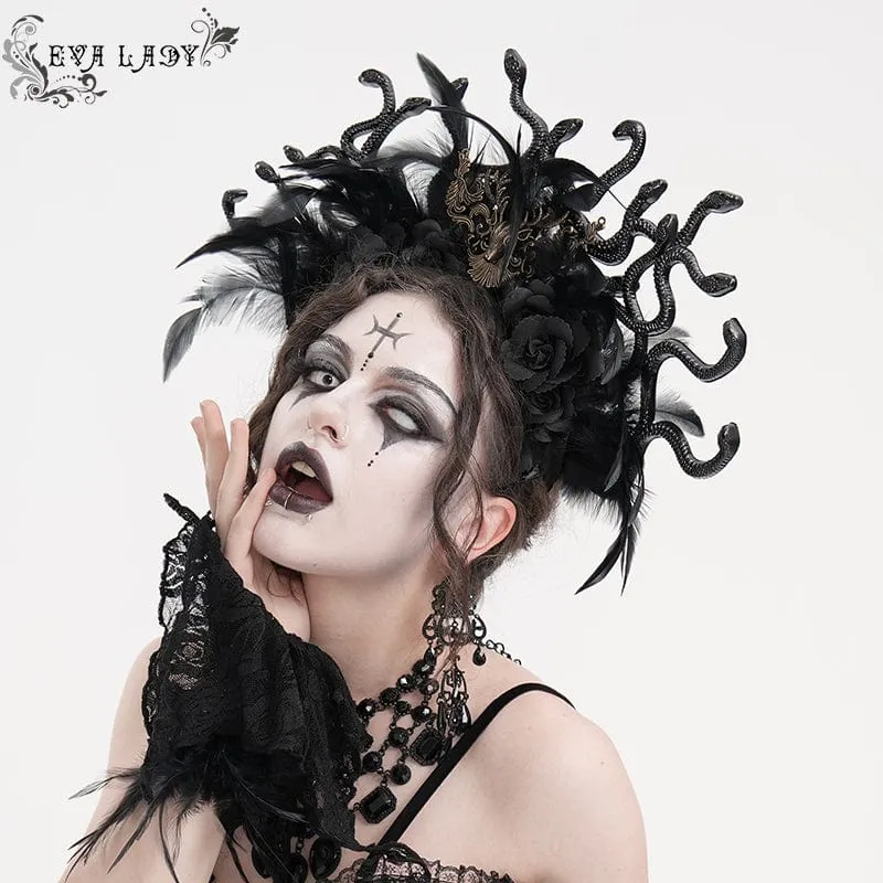 Gothic-Haarschmuck mit Schlangenblume für Damen