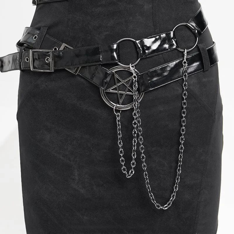 Maxikleid mit Schnalle im Gothic-Stil für Damen