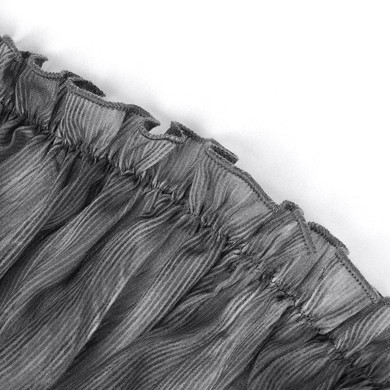 Gothic Neckholder-Langarmblusen mit Schnalle für Damen