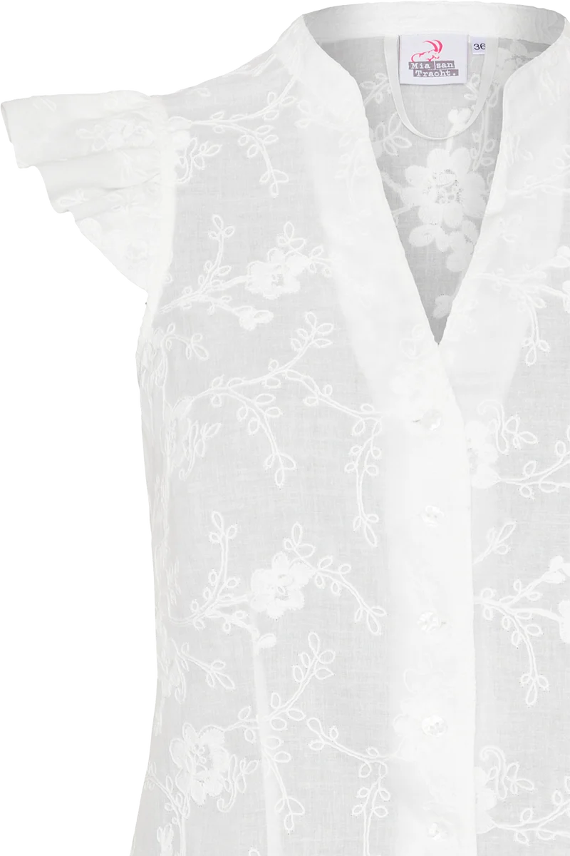 Damen Trachtenbluse bestickt mit Flügelämel