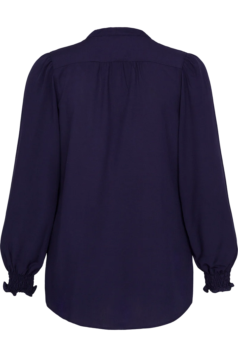 Damen Trachtenbluse mit Bindeband - marine