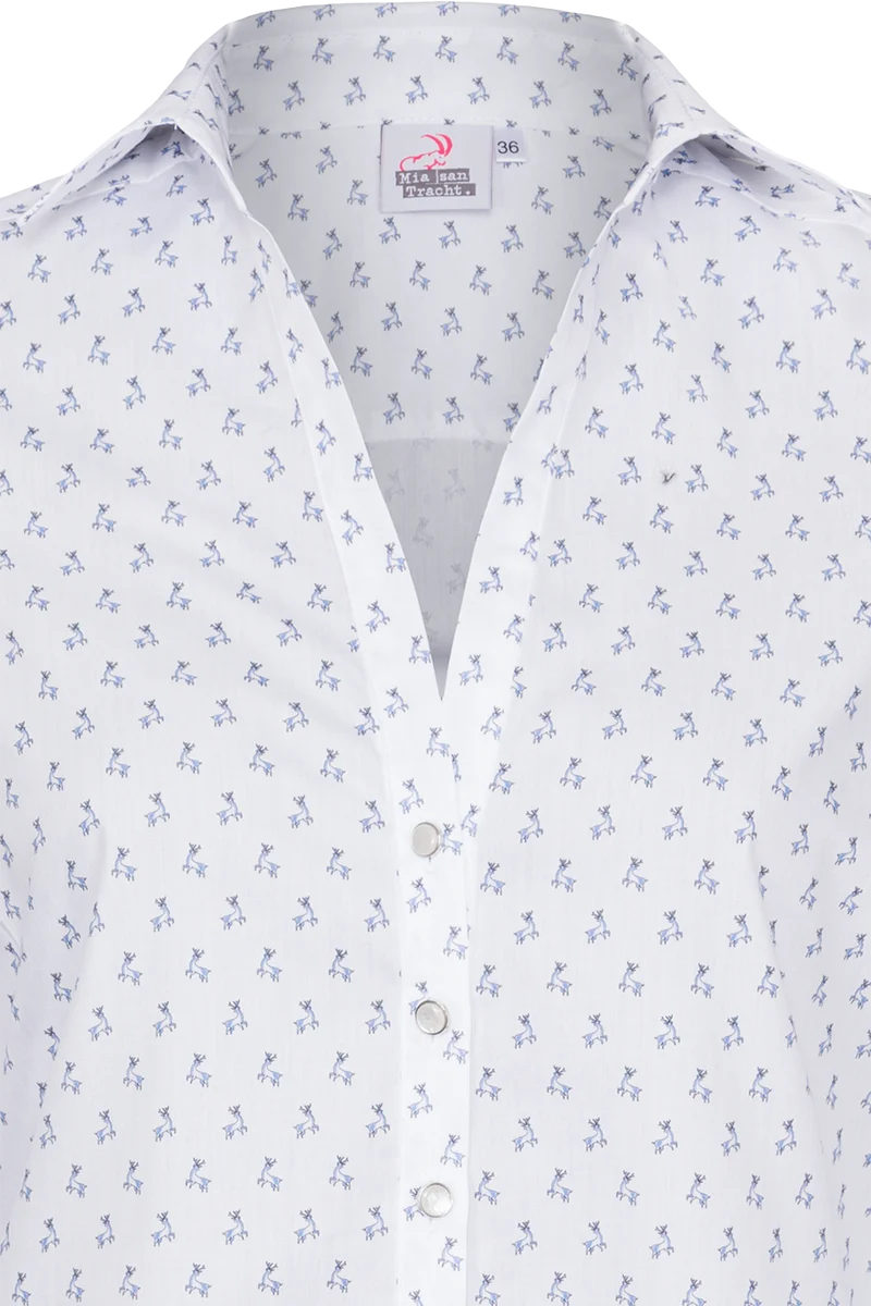 Damen Trachtenbluse mit Hirschdruck