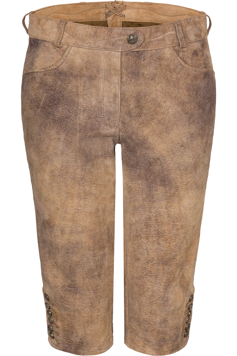 Damen Lederhose Kniebund schlicht