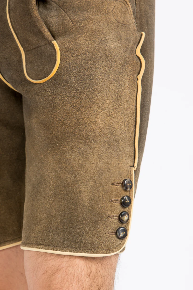 Kurze Meindl Hirschlederhose Nassfeld altschwarz