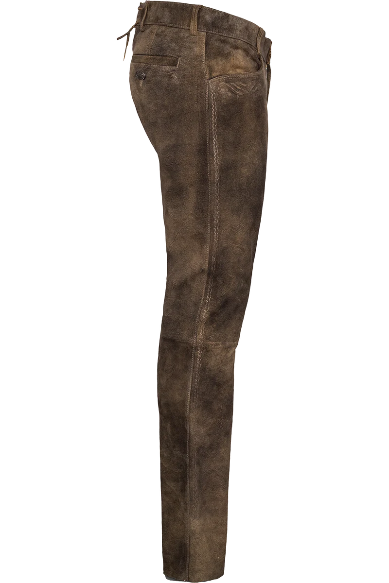 Herren Lederhose lang aus Wildbockleder
