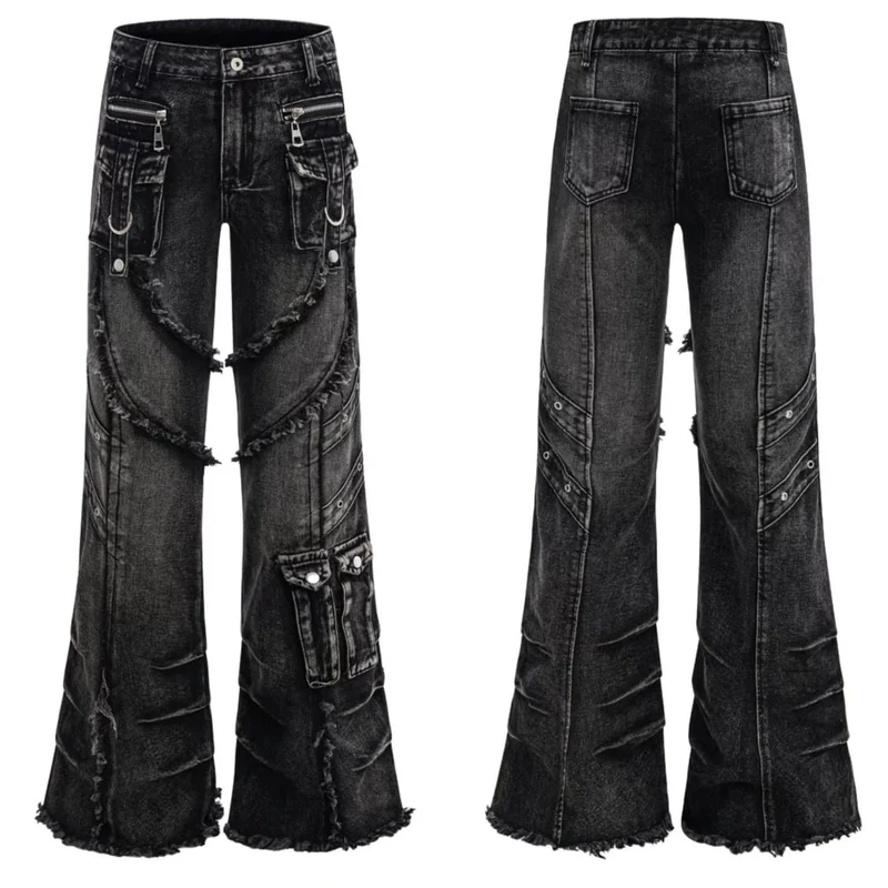 Grunge-Jeans mit offener Kante für Herren