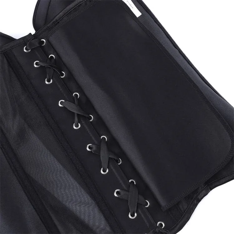 Gothic-Mesh-Korsetts für Damen, durchsichtig, mit Schnürung, über der Brust