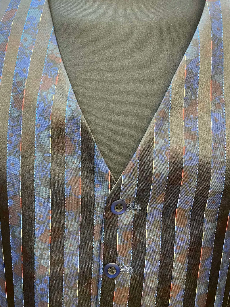 Vintage Herren Weste - blau – gestreift - Größe 52