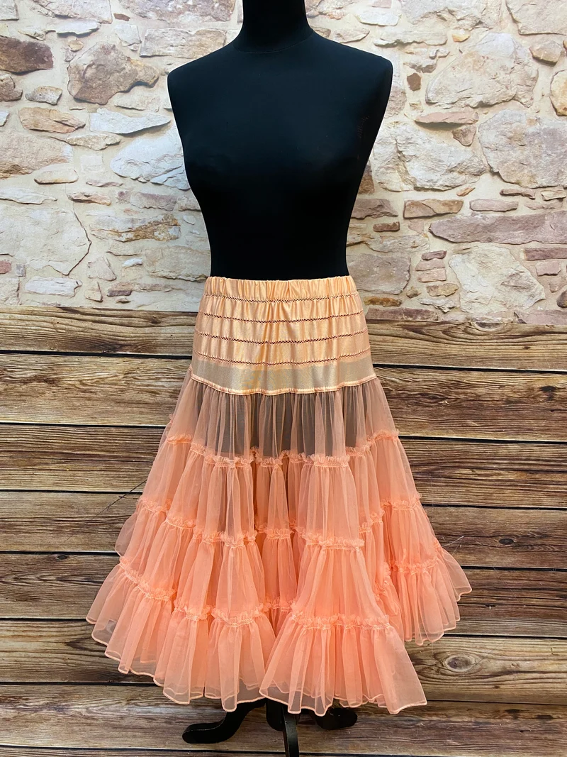 Vintage Petticoat apricot einlagig 50er Jahre Rockabilly Gr. 38–42