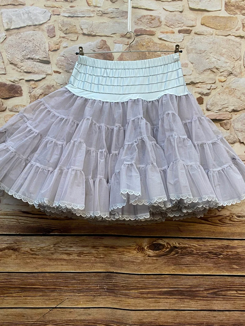 Vintage Petticoat grau 2-lagig Rockabilly 50er Jahre Gr. 38–42
