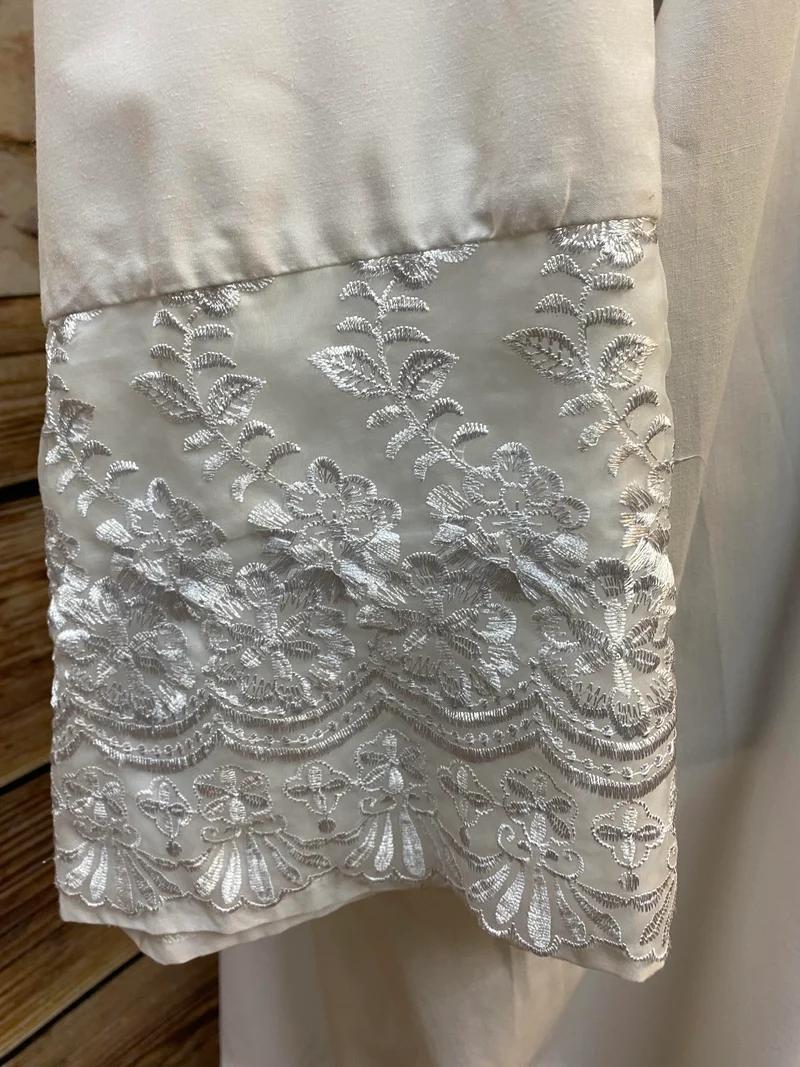Unterkleid für Nikolaus- oder Bischofskostüm, Weiß, Spitze, Gr. XL