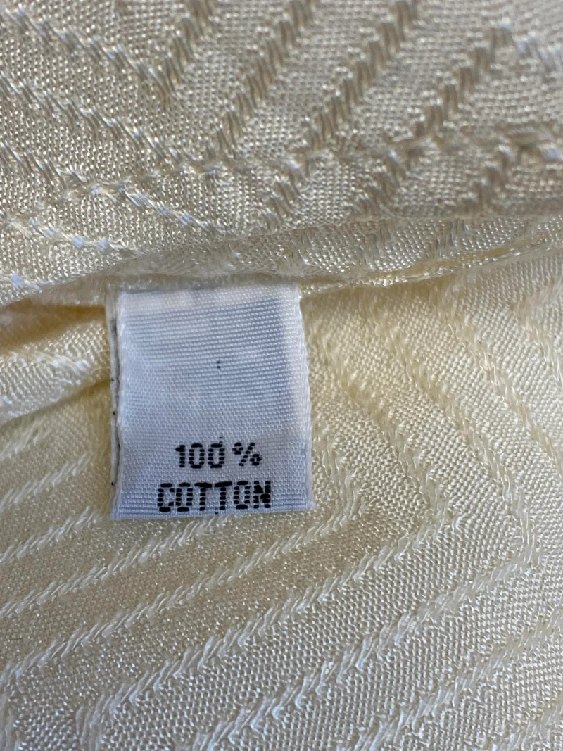 Vintage Stehkragen-Hemd in Creme, Gr. 43
