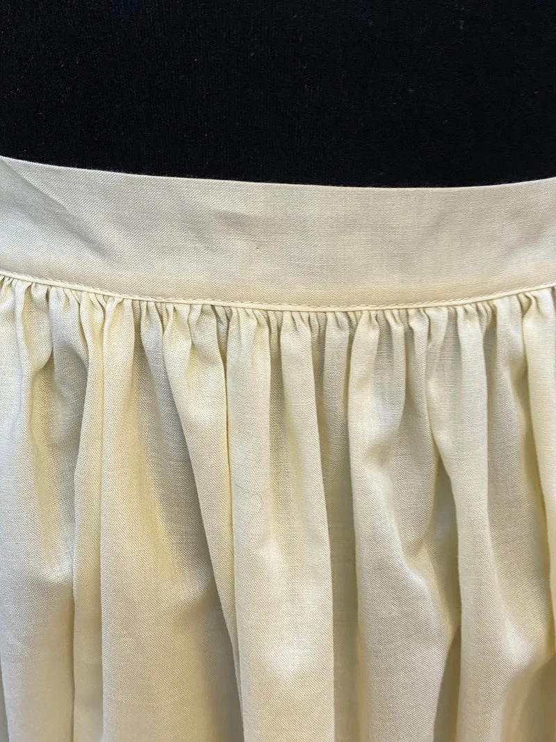 Vintage Dirndlschürze creme - Spitzenborten, mittellang